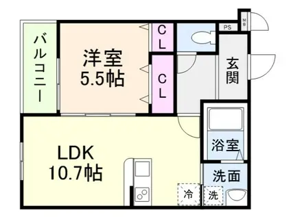 サンライズ松原(1LDK/1階)の間取り写真