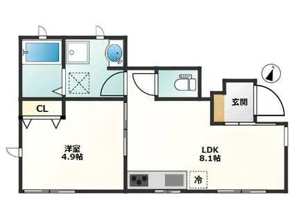 豊町6丁目計画 工事(1LDK/1階)の間取り写真