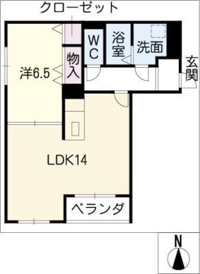 ハートフル・サン・フローラ(1LDK/2階)の間取り写真