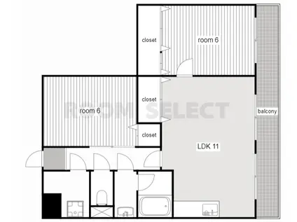 第3籠原ビル(2LDK/4階)の間取り写真