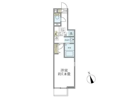 セレ西尾久(1K/1階)の間取り写真