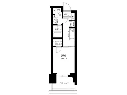 パークタワー勝どきミッド(1K/9階)の間取り写真