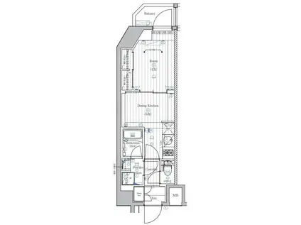 PREMIUM CUBE 西荻窪MO(1DK/4階)の間取り写真