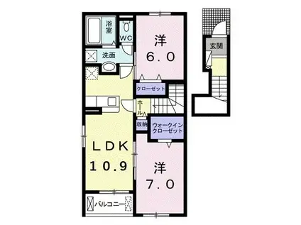 グレイスB(2LDK/2階)の間取り写真