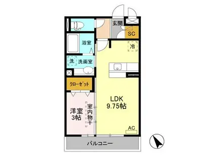 アーティストリー(1LDK/3階)の間取り写真