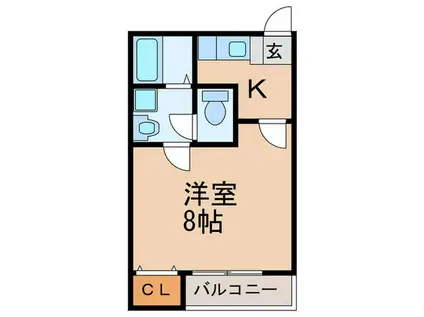 クレフラスト南薫西町(1K/1階)の間取り写真