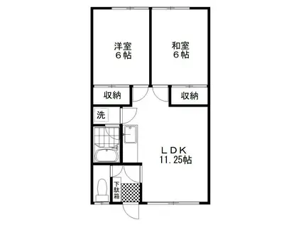 ハイツ高橋(2LDK/1階)の間取り写真