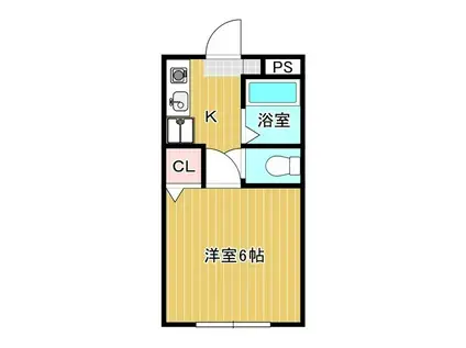 ハイム響(1K/1階)の間取り写真