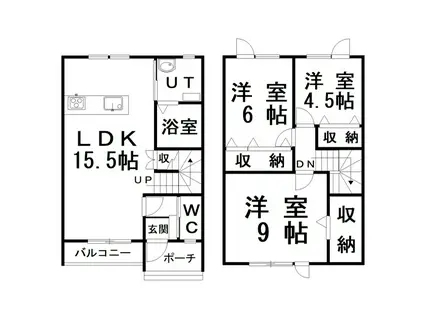 LUANA(3LDK/1階)の間取り写真
