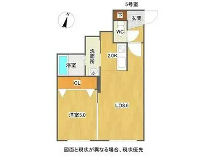 ETOILE N34(1LDK/2階)の間取り写真