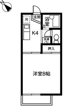 サンハイムT(1K/2階)の間取り写真
