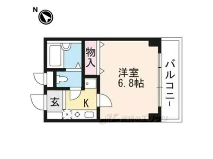 草津前川ハイツ(1K/1階)の間取り写真