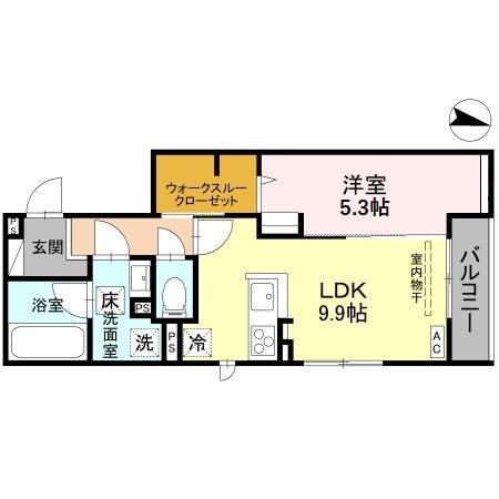 ドエル25(1LDK/1階)の間取り写真
