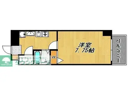 プラネット室見(1K/4階)の間取り写真