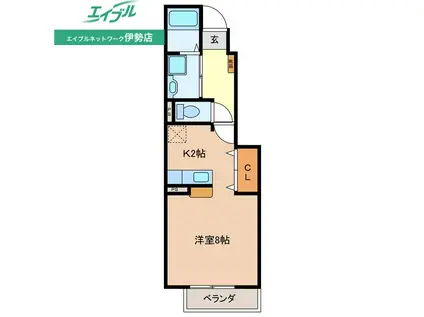 グラン・デフィ C(1K/1階)の間取り写真