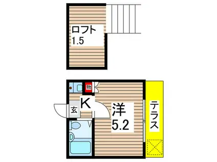 プラムツリーコーユー・亀有(1K/1階)の間取り写真