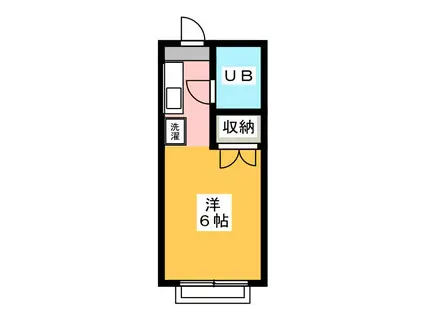 あすなろハイツB(ワンルーム/1階)の間取り写真