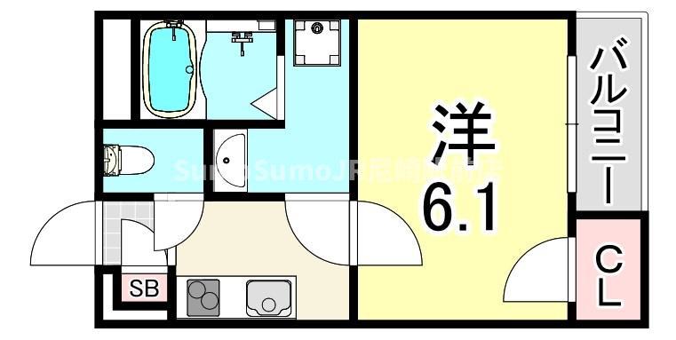レオネクストエルテIII(1K/1階)の間取り写真