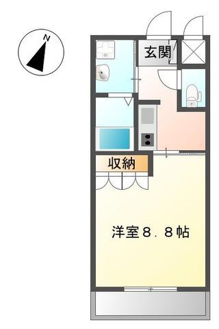 アビニティ(1K/1階)の間取り写真