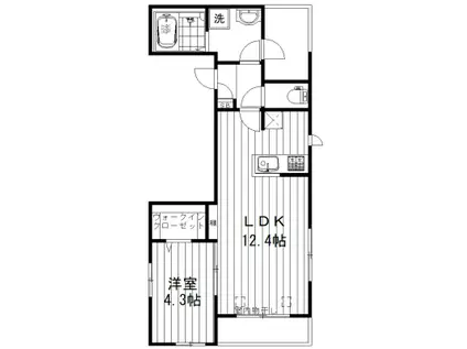 TSハウス(1LDK/2階)の間取り写真