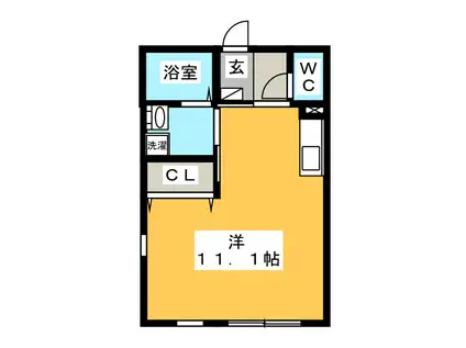 リブコート菅原町(ワンルーム/1階)の間取り写真