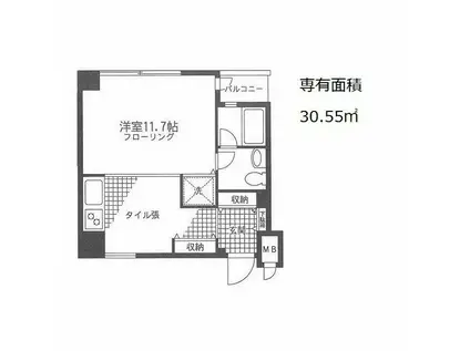 プライザイースト(ワンルーム/8階)の間取り写真