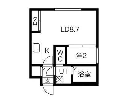 グリシーヌ南5条(1LDK/1階)の間取り写真