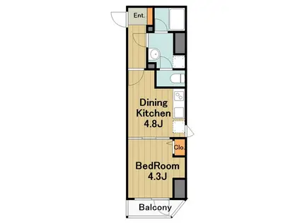 ハイズ ツルカワ(1DK/6階)の間取り写真
