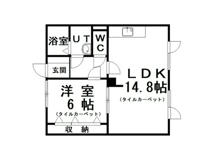 リバーズI(1LDK/2階)の間取り写真