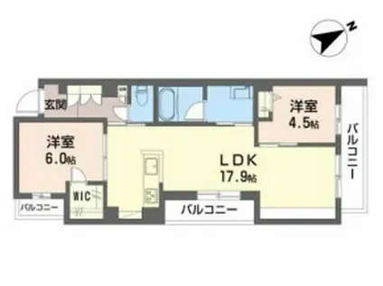 グランフィールド(2LDK/2階)の間取り写真