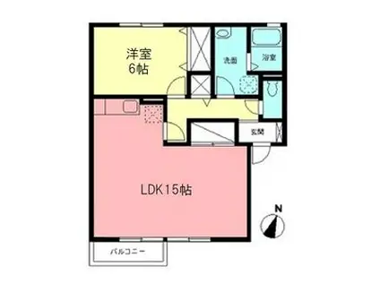サンハイツ(1LDK/2階)の間取り写真