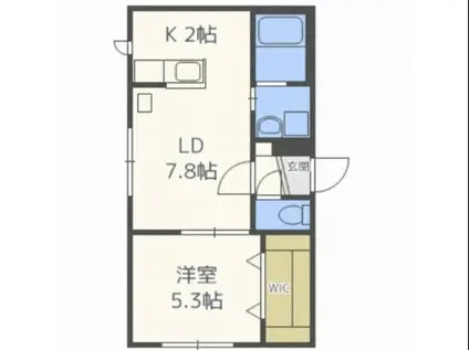 ヴレネージュ美園(1LDK/3階)の間取り写真