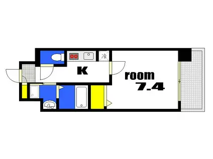 S-RESIDENCE国泰寺町一丁目(1K/4階)の間取り写真