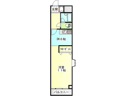 ニューロイヤル(1K/2階)の間取り写真
