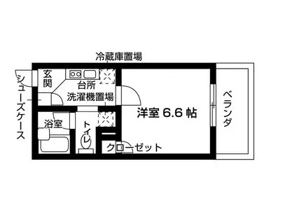 カメリアスチューデントコート(1K/4階)の間取り写真