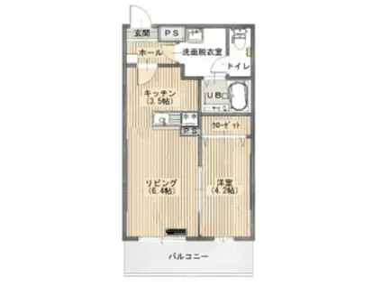 SOLANA(1LDK/3階)の間取り写真