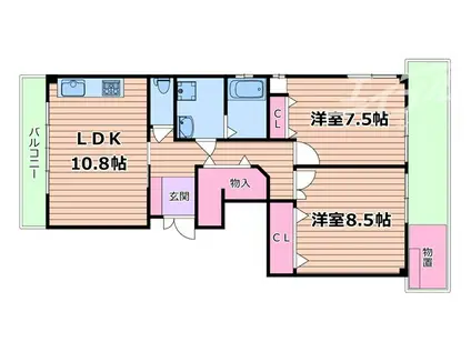 メゾン・ド・エスポアール(2LDK/1階)の間取り写真