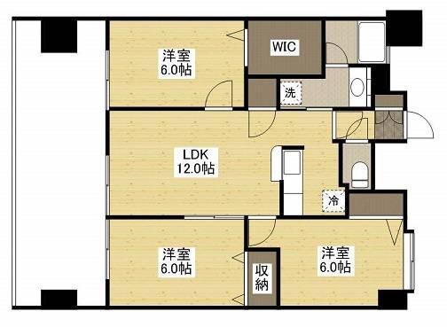 フラットリア春日(3LDK/7階)の間取り写真