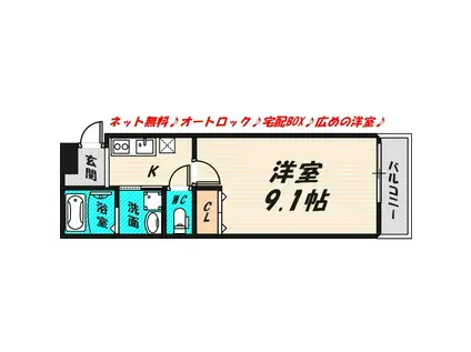 フジパレス太子橋番館(1K/1階)の間取り写真