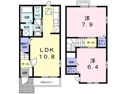 ユーアイ・ハイツ池田II(2LDK/1階)の間取り写真