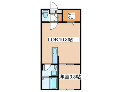 TGーSEVEN(1LDK/1階)の間取り写真