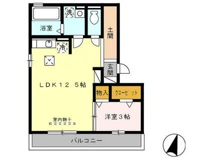 セジュール・マイ(1LDK/1階)の間取り写真