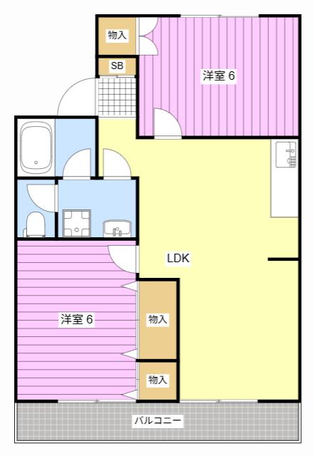 ラフォーレ クラマエ(2LDK/2階)の間取り写真