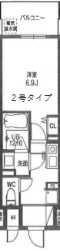 クローバー・ビュー上本町(1K/6階)の間取り写真