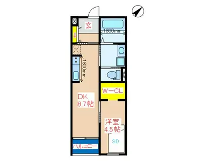 ALAISE(1SLDK/2階)の間取り写真