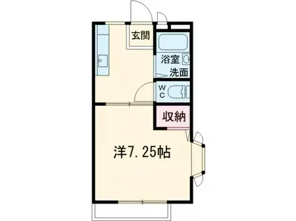 プリオールYOSHIDA B(1K/2階)の間取り写真