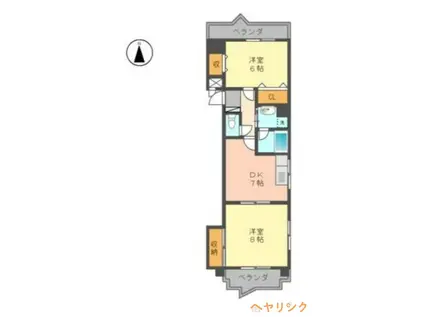 アメニティ伸和(2DK/4階)の間取り写真