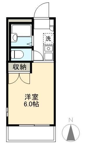 ピア三条北(ワンルーム/2階)の間取り写真