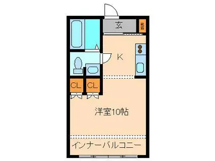 プール・トゥージュール A・B棟(ワンルーム/1階)の間取り写真