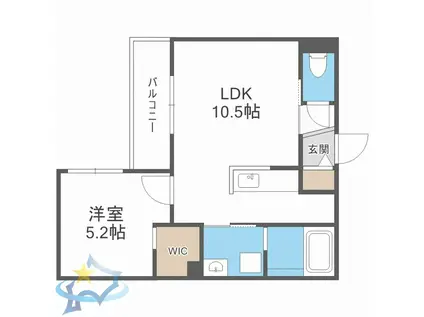 AKATSUKI(1LDK/1階)の間取り写真